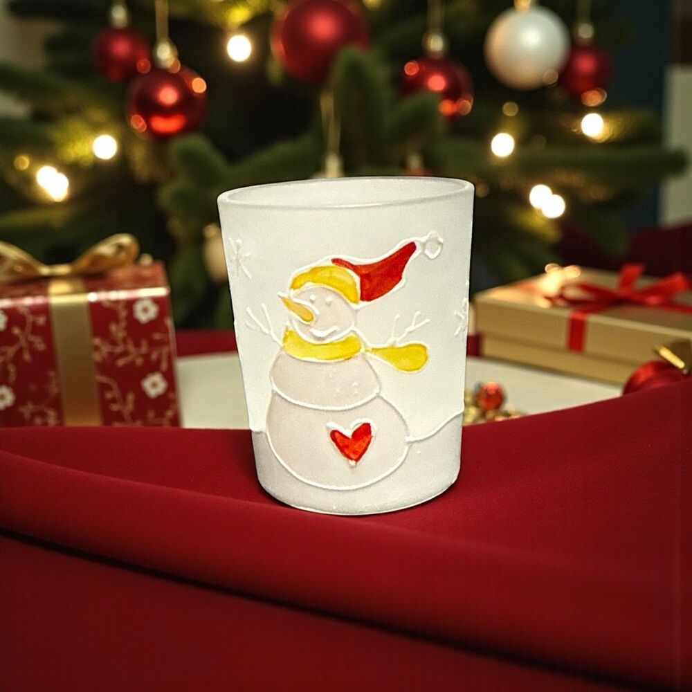 Snowman Votive Candle Tea Light Holder